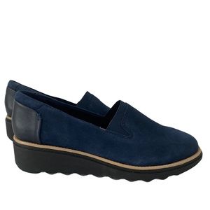 CLARKS Sharon Dolly Blue Suede Loafer